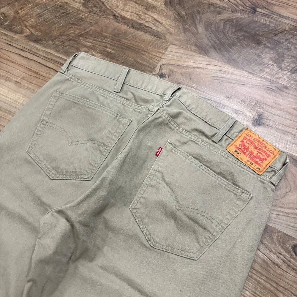 Levi's Pants Mens 40x30 Tan 559 Relaxed Straight Leg Khaki Denim Jeans